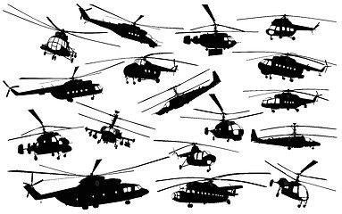 Image showing Helicopter silhouettes