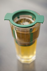 Image showing Glass of green tea