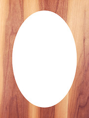 Image showing Wooden floor background and white oval in center 