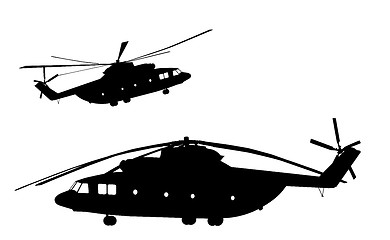 Image showing Helicopter silhouettes