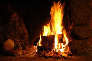 Image showing Log fire