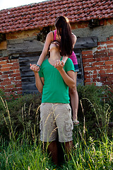 Image showing young couple in love having fun in summer outdoor