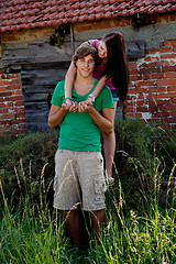 Image showing young couple in love having fun in summer outdoor