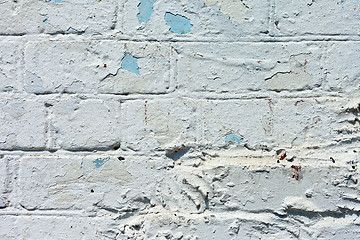 Image showing white textured brick wall painted