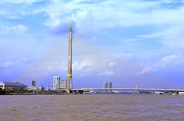 Image showing Mega sling Bridge,Rama 8, in Thailand