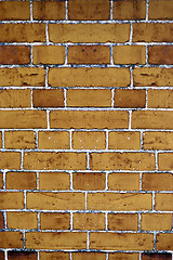 Image showing weathered stained red brick wall background