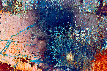 Image showing Colorful grunge background of rusty iron