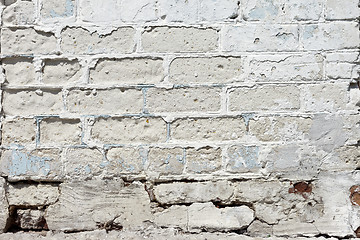 Image showing white textured brick wall painted