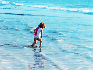 Image showing Boy on the beach