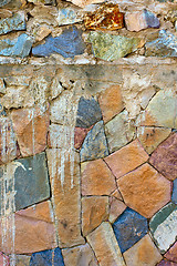 Image showing colored Pattern of old stone Wall Surfaced