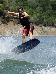 Image showing Boy Wakeboarding