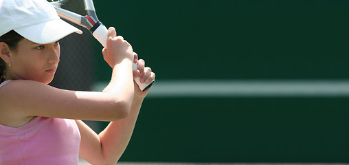 Image showing Girl playing tennis