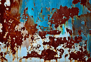 Image showing Colorful grunge background of rusty iron