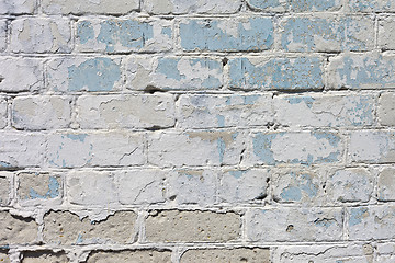 Image showing white textured brick wall painted