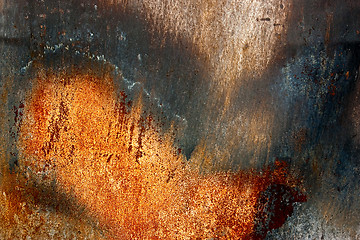 Image showing Colorful grunge background of rusty iron