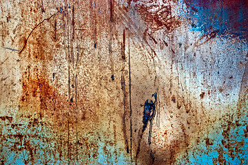 Image showing Colorful grunge background of rusty iron