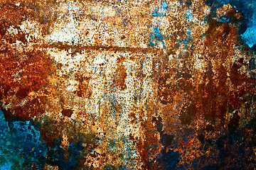 Image showing Colorful grunge background of rusty iron