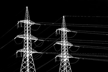 Image showing electric power transmission towers 