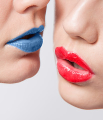 Image showing Red and blue lips