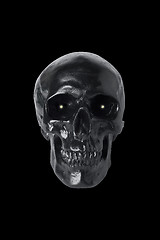 Image showing Black skull with glowing eyes