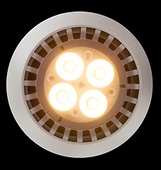 Image showing LED light bulb lit from above