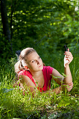 Image showing Girl with phone