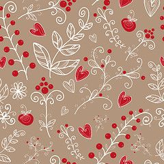 Image showing Ornate floral seamless texture