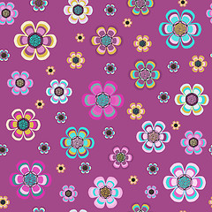 Image showing Flowers seamless pattern.