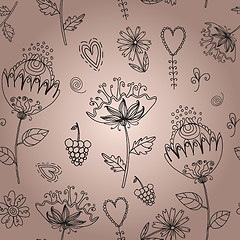 Image showing Seamless texture with flowers