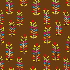 Image showing Seamless pattern on leaves theme