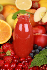 Image showing Fresh juice from red fruits