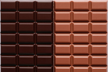 Image showing Milk chocolate and dark chocolate