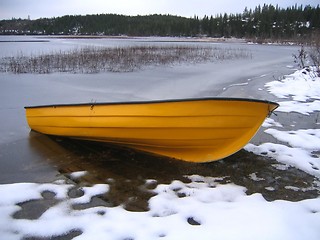 Image showing Boat in winter