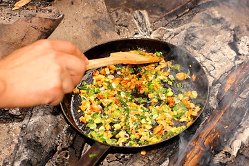 Image showing yellow mushrooms with onion