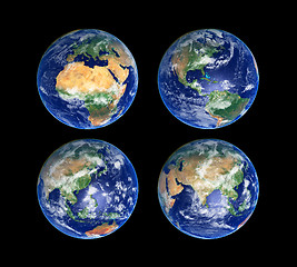 Image showing Four Globes