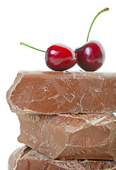 Image showing Chunk Chocolate With Cherries