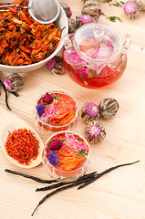 Image showing Herbal natural floral tea infusion with dry flowers