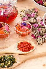 Image showing Herbal natural floral tea infusion with dry flowers