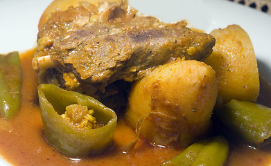 Image showing  stewed lamb with vegetables Tunis Tunisia