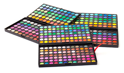 Image showing Set of Multicolored Eyeshadows