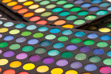 Image showing Set of Multicolored Eyeshadows