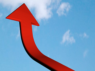 Image showing Red arrow - aspire to sky - with clipping path 