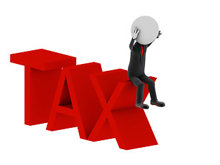 Image showing Tax. 3d illustration of human character. 