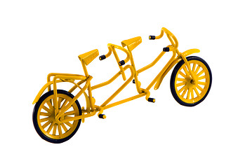 Image showing Double bicycle toy decor isolated on white 