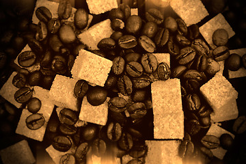 Image showing Coffee beans sepia