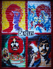 Image showing The Beatles graffiti wall