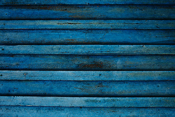 Image showing Blue dirty wooden boards