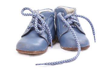 Image showing Old blue baby shoes