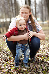 Image showing Young mother and son