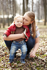 Image showing Young mother and son